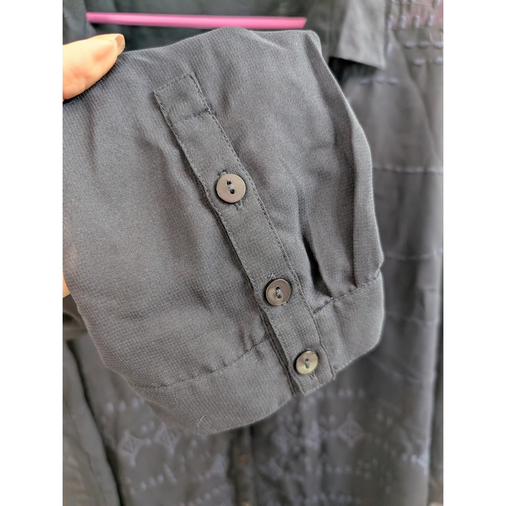 Soft Surroundings Embroidered Tunic Women Navy‎ Sheer Boho 1X - Picture 6 of 6